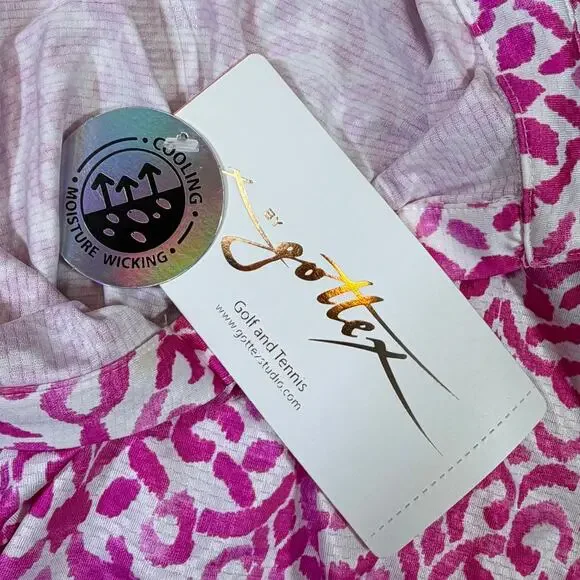 Gottex Women Sm Pink/White The Pink Santorini Golf Sleeveless V Neck Dress NWT - Picture 3 of 8